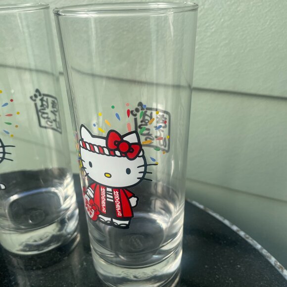 Hello Kitty Omatsuri Drinking Glass Lot of 2 Sanrio - Picture 3 of 6